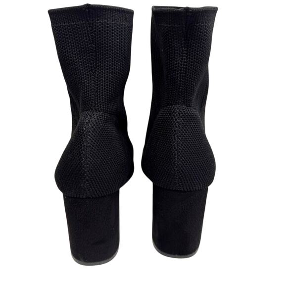 MIA Stretch Boots Size 7.5 Black Block Heel Ankle Booties Pull On Style NEW - Picture 5 of 6